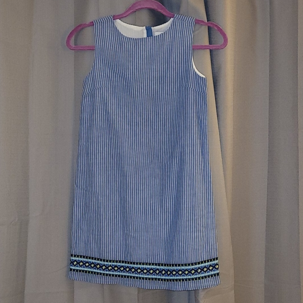 Vineyard Vines Yarn Dyed Stripe Shift Dress Blue